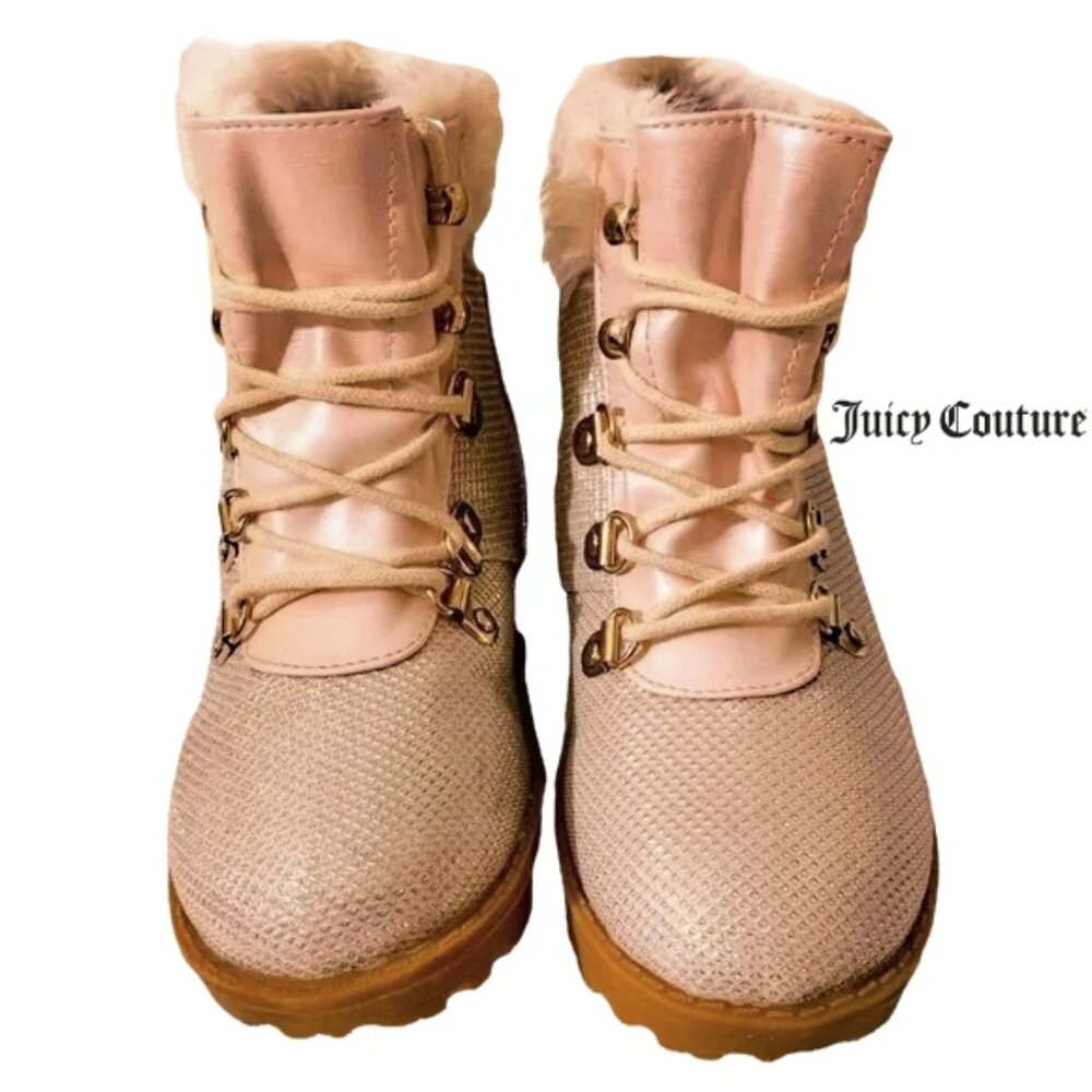 Juicy Couture Glitter Hiker Bootie, Girls Sz 3, EUC